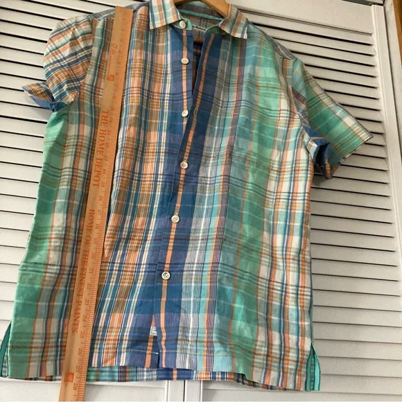 Tommy Bahama mens short sleeve shirt cabana daiquiri 55% silk 45% linen - Picture 6 of 14